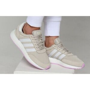 Adidas I-5923 Sneakers Shoes Women's Size 9 Beige Crystal White Lilac EUC